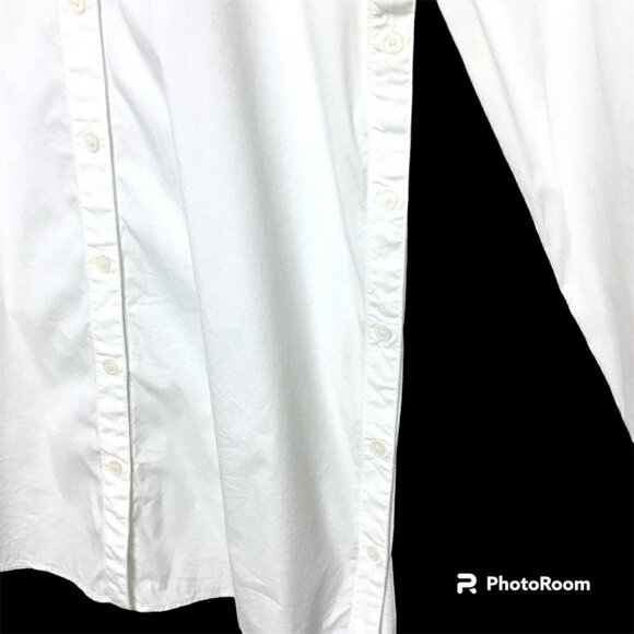 Lafayette 148 Women's White Button Front Long Sleeves Side Buttons size P - Picture 2 of 8